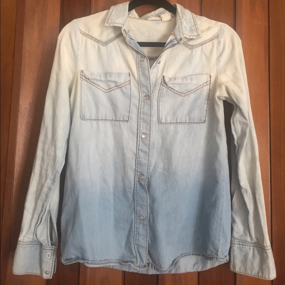 Jean Button Up Blouse - Picture 1 of 2