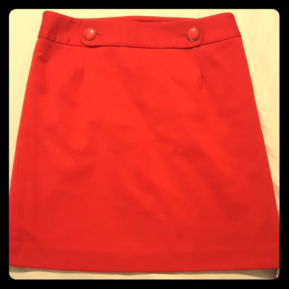 NEW!LOFT Red Semi Mini Skirt (Size 0P) Zero PETITE