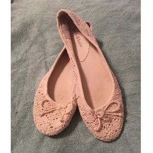 Cream lace flats
