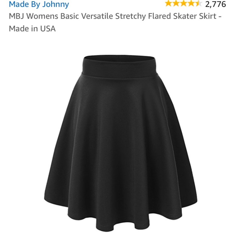 NWT Made By Johnny Black Skater Skirt