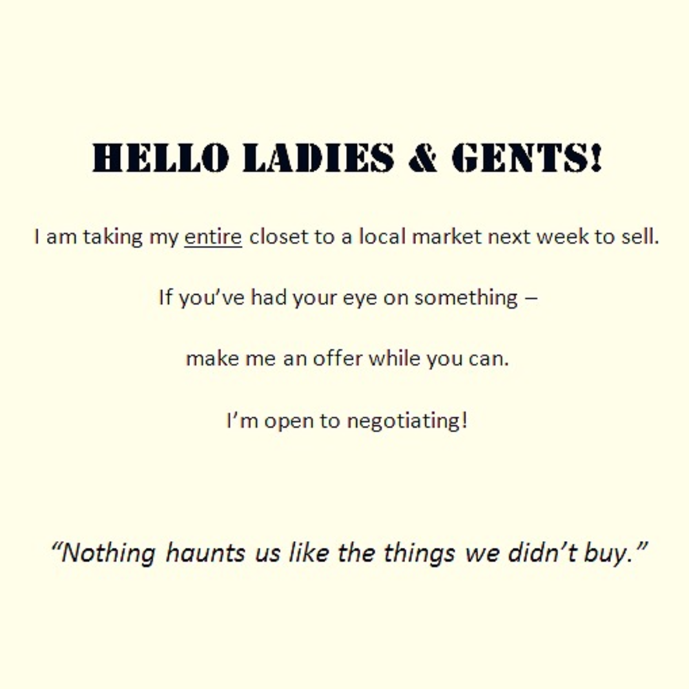 Shop my closet while you can!