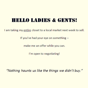 Shop my closet while you can!