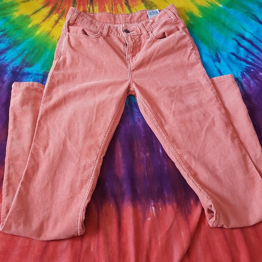 Levi's Peach Corduroy Bell Bottoms 70s Flare Jeans