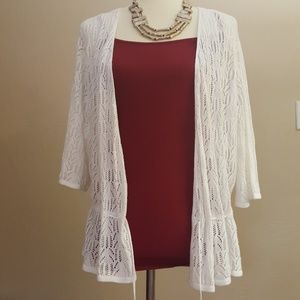 White crocheted summer cardigan