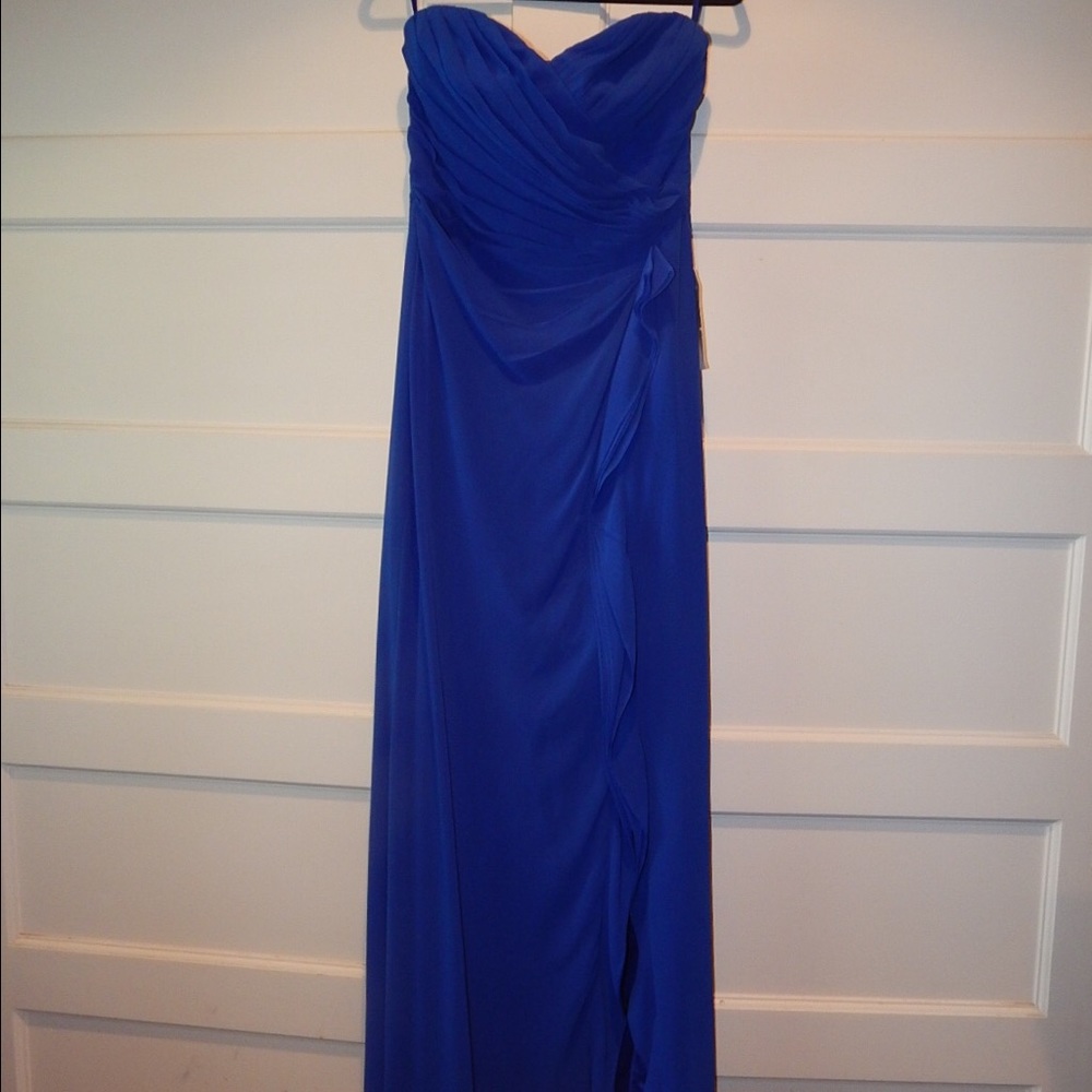 Blue strapless Ralph Lauren gown