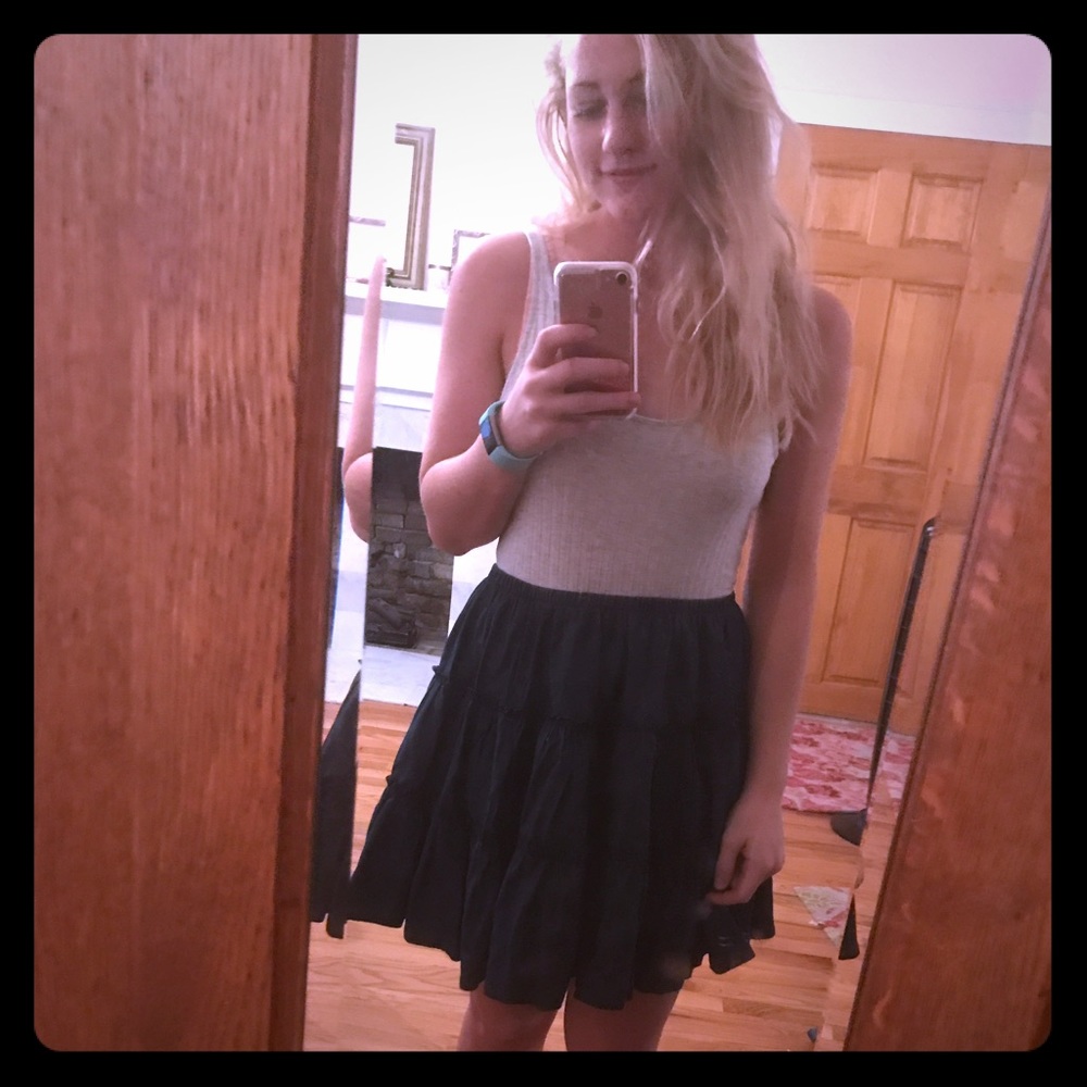 Tiered chambray skirt