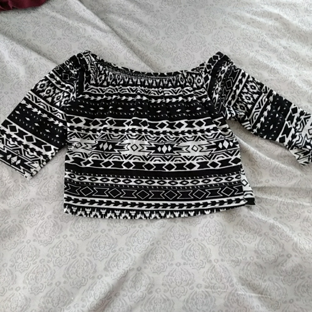Aztec printed crop top