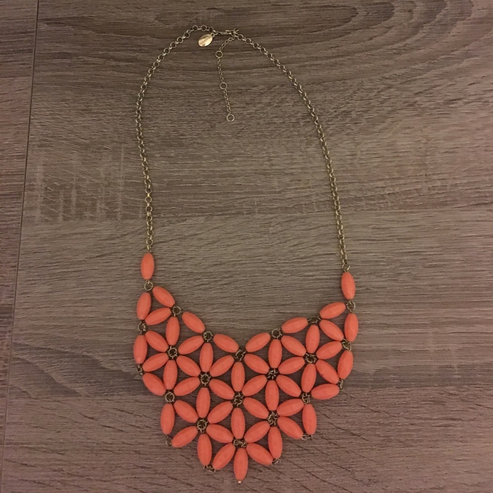 Coral floral necklace