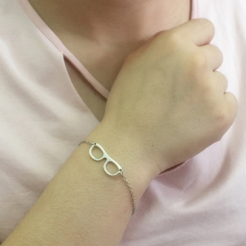 New silver glasses frame bracelet