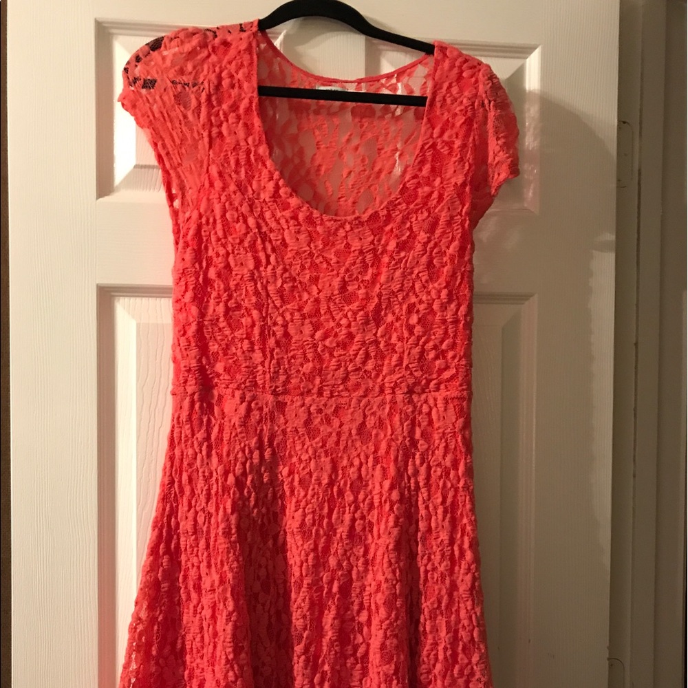Urban Outfitters coral lace dress