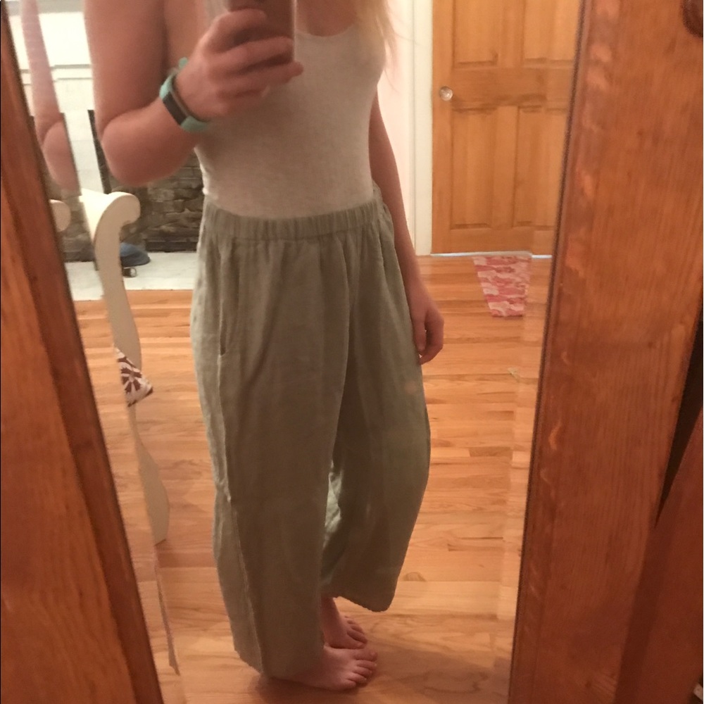 Light green linen pants