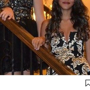 Beautiful black and gold rose homecoming dress