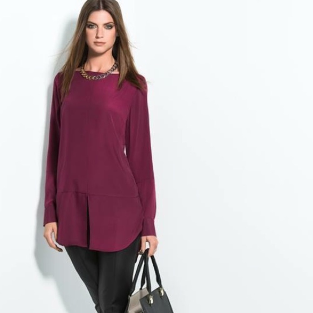 Katherine Barclay dark magenta l/s top