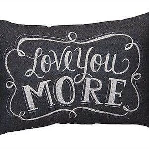 Love You More Calligraphy Decorative Throw Pillow