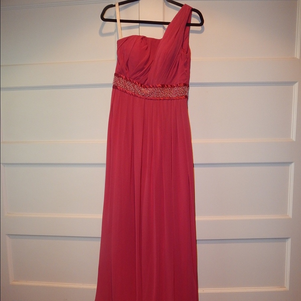 Pink one shoulder Bill Levkoff gown