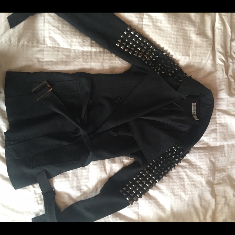 Studded black Rehab Nasty Gal Trench Coat