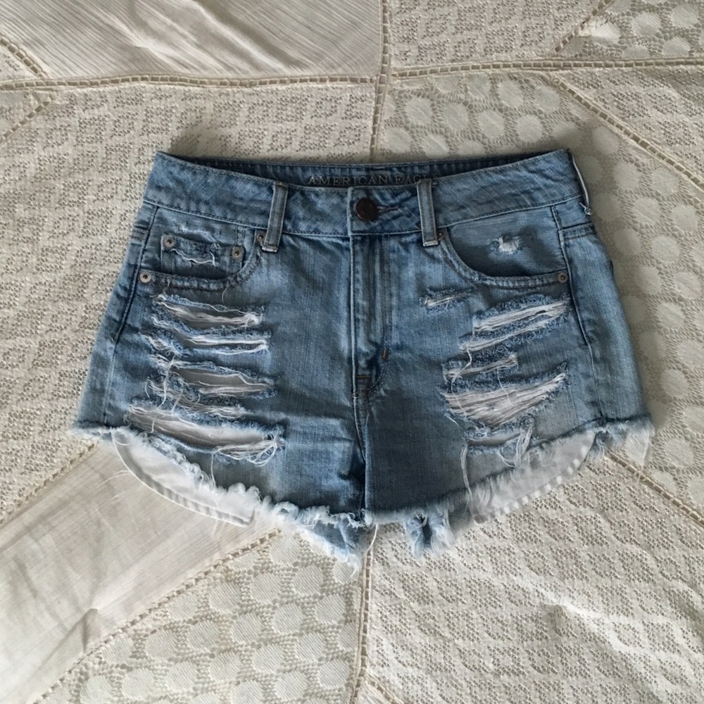 AEO High Waist Ripped Shorts