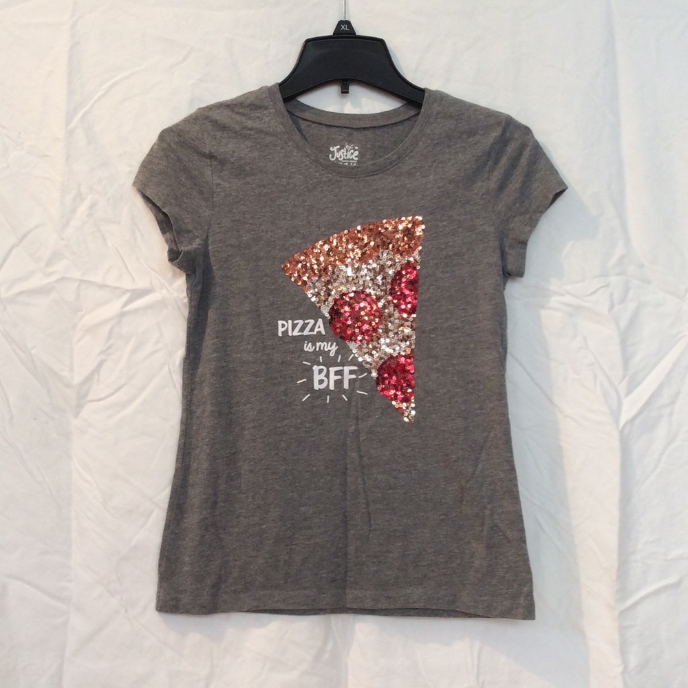 Gray "pizza is my BFF" Shirt