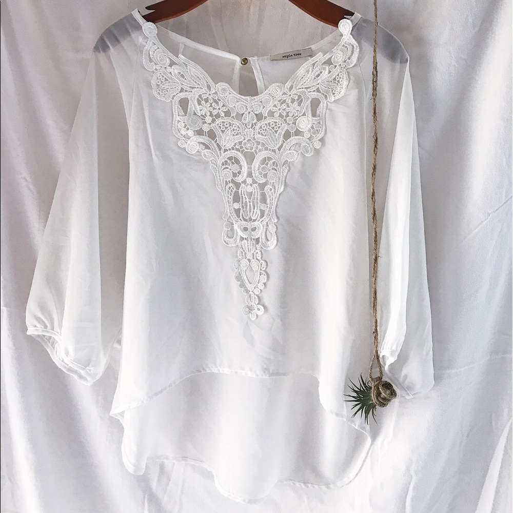 Sheer white blouse!