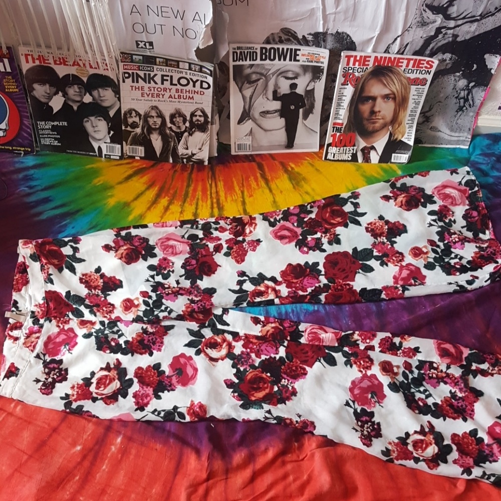 H&M Divided Floral Sheer Bell Bottom Flare 8 - Picture 3 of 8