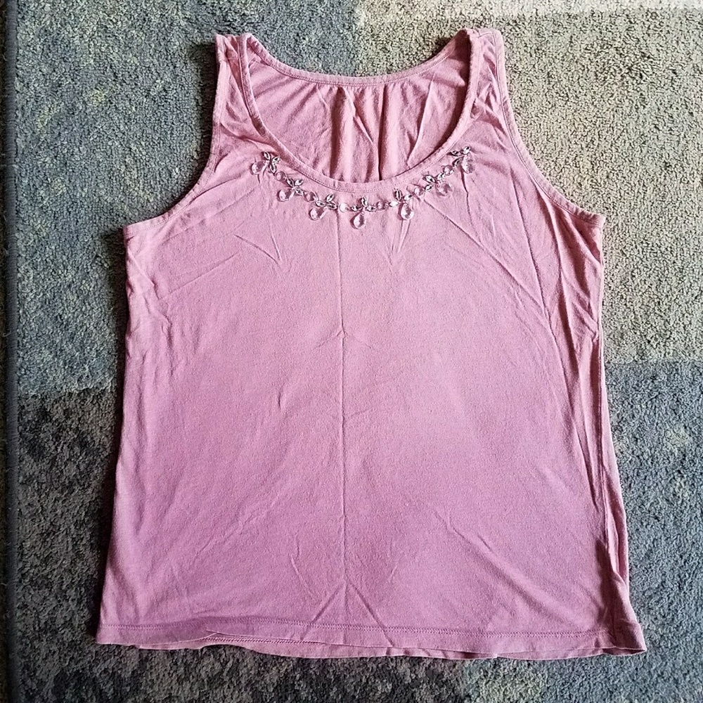 LOFT tank with Beaded Neckline