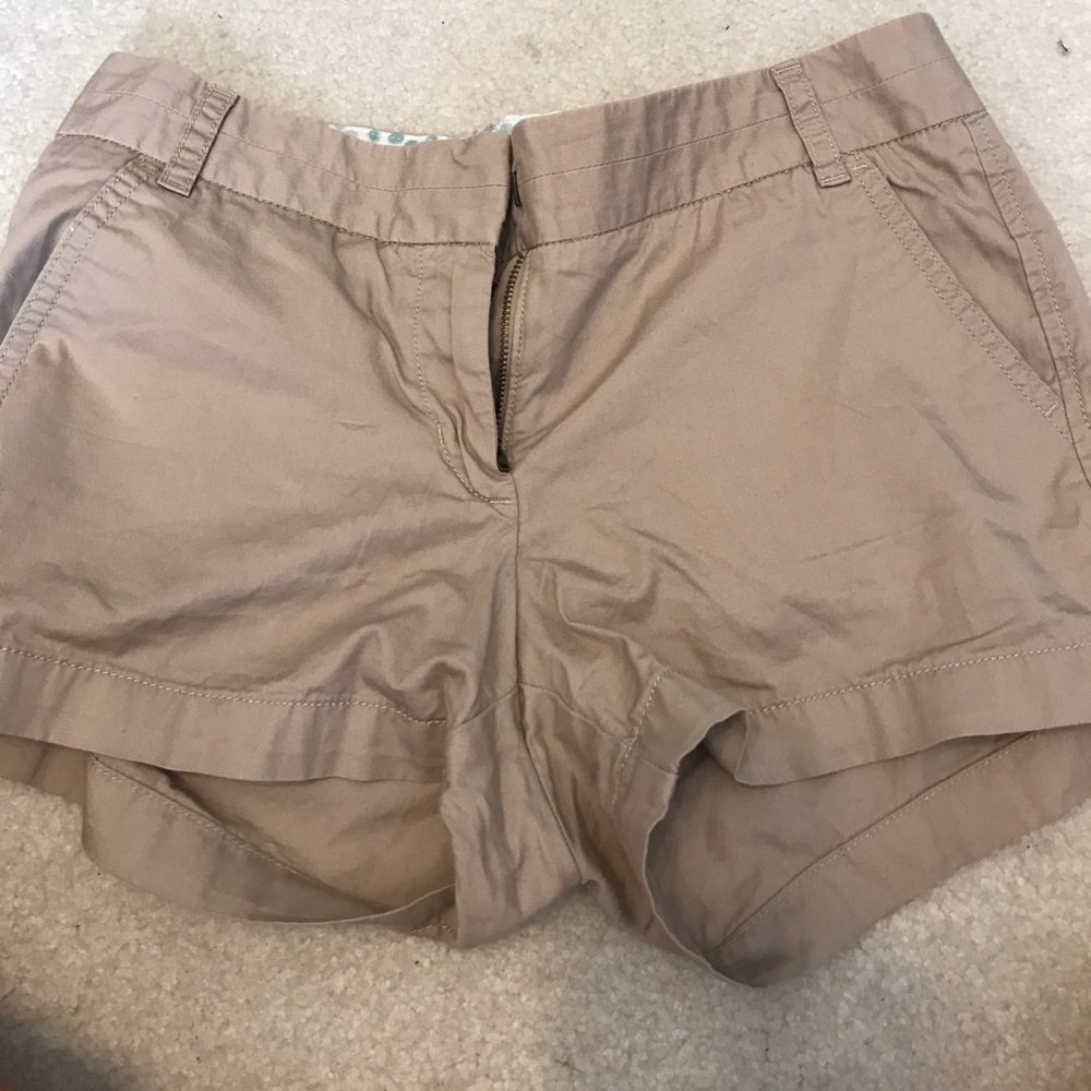 Tan Jcrew 3" chinos size 4