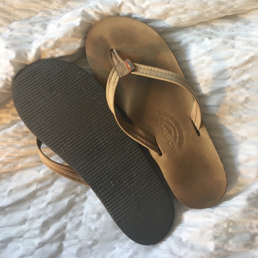 Rainbow Tan Sandals, Size Small