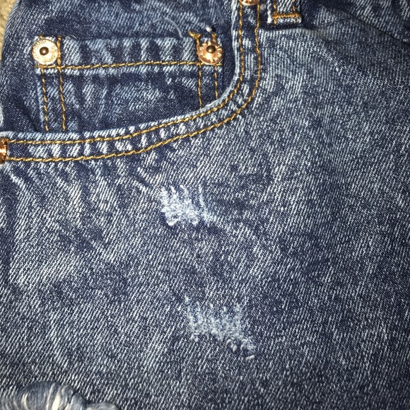 Blue JEAN SHORTS DISTRESSED - Picture 4 of 5