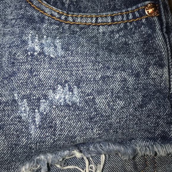 Blue JEAN SHORTS DISTRESSED - Picture 5 of 5
