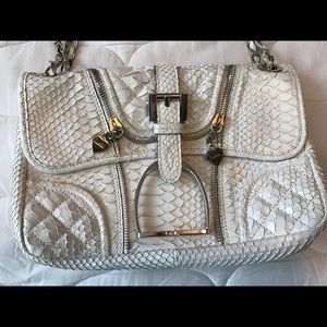 Luella white alligator handbag
