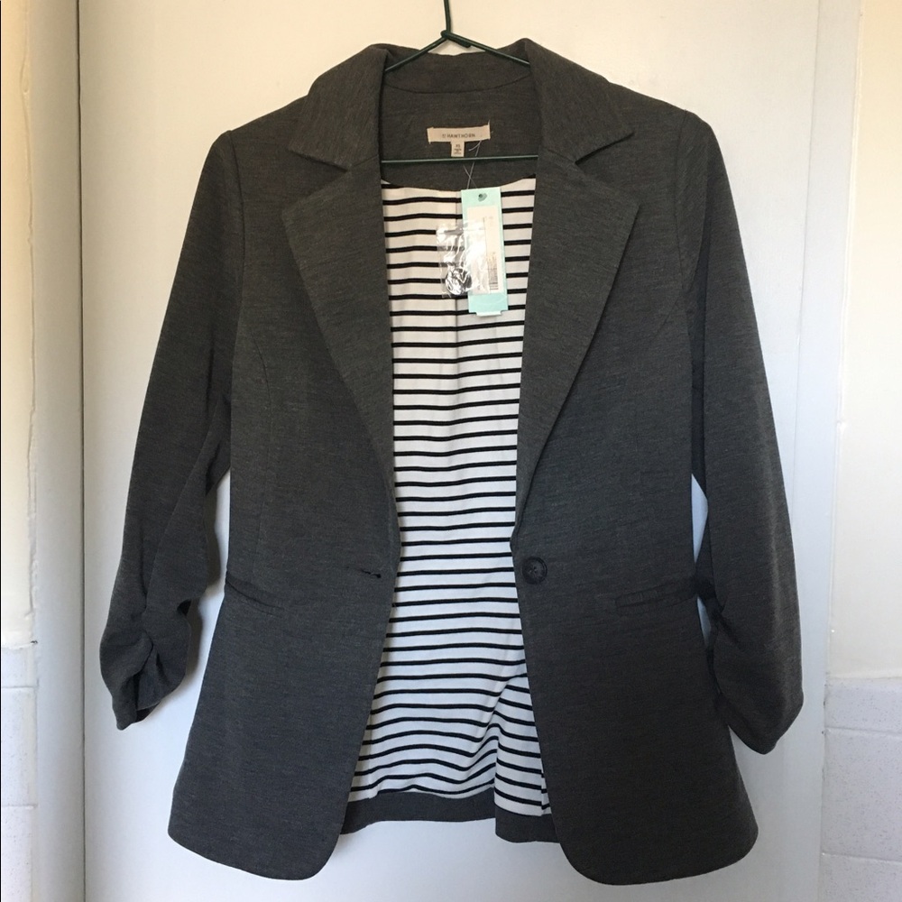 3/4 Ruched Sleeve Blazer