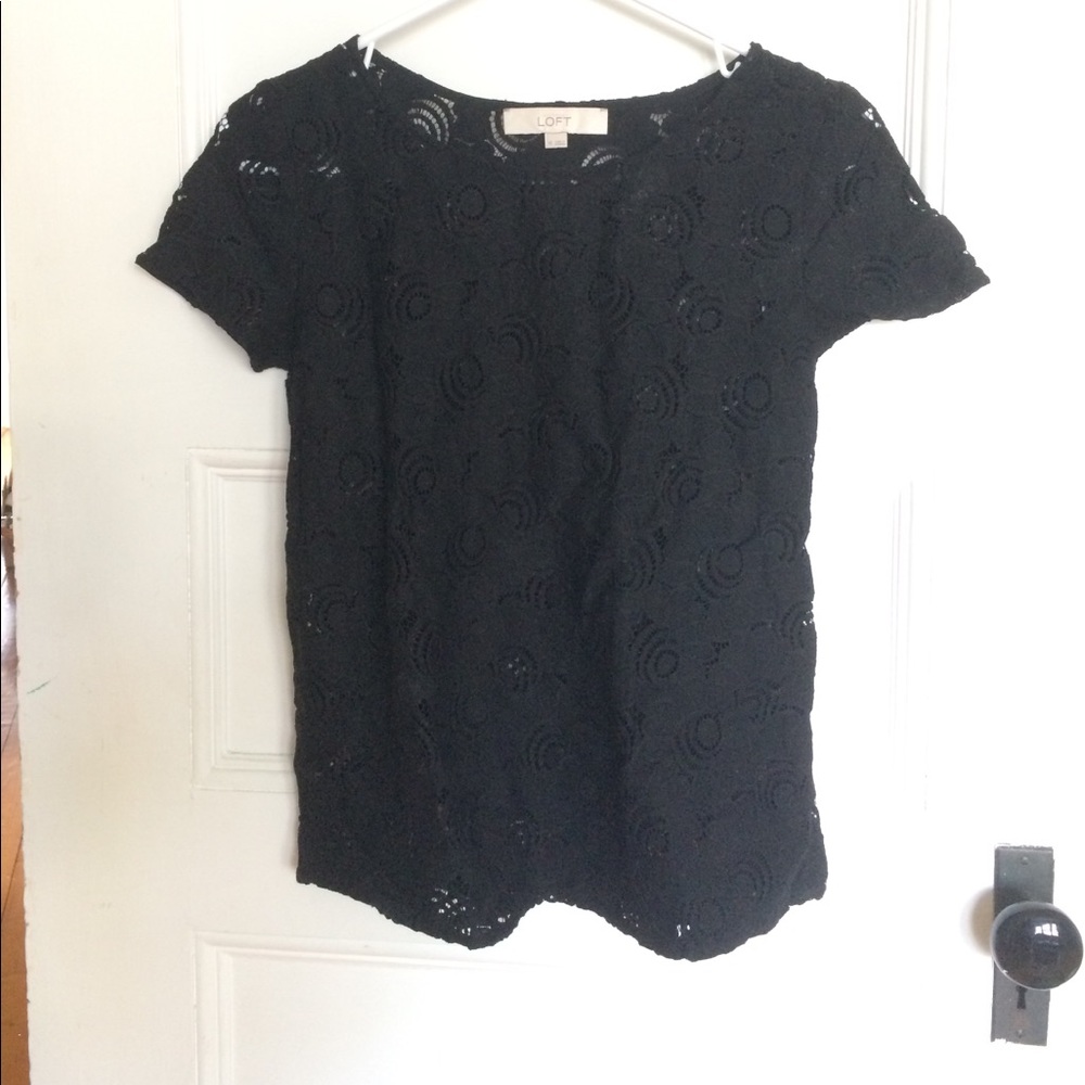 LOFT black xs lace shirt