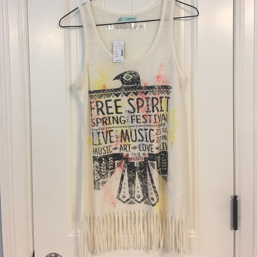Maurice's small fringe tank, New with tags!