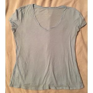 Light blue v-neck