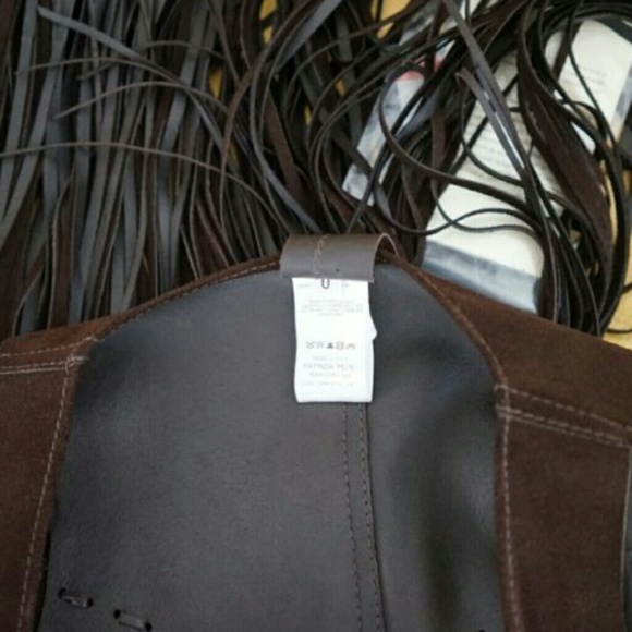PATRIZIA PEPE BROWN SUEDE LEATHER FRINGE VEST NWT - Picture 5 of 5