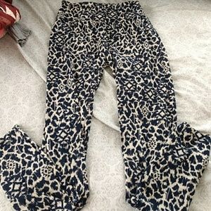 Navy blue and ivory leggings