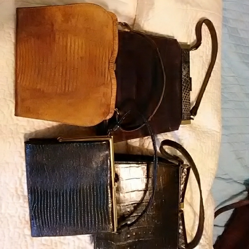Vintage Lot Alligator/ reptile  4 handbags