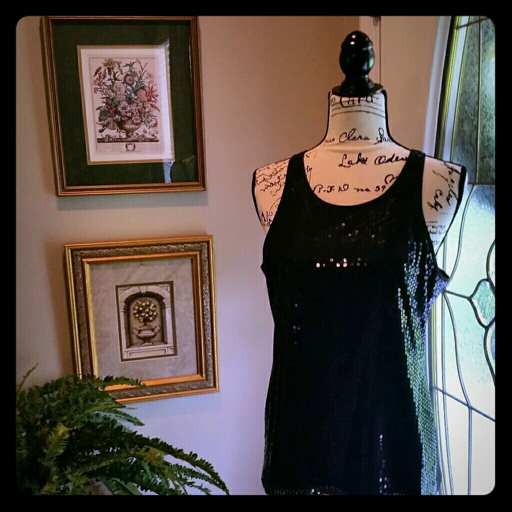 Banana Republic Racer back Sequined Tank