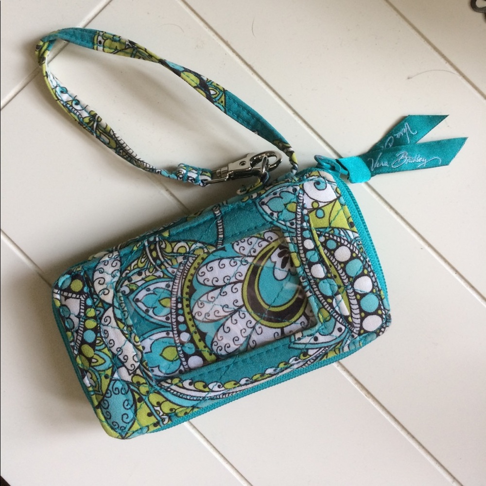 Vera Bradley wristlet in peacock pattern