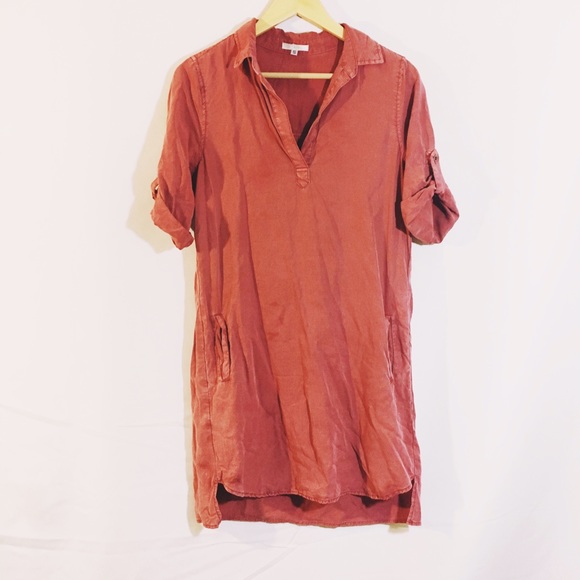 Anthropologie Dresses & Skirts - Brick red shirt dress with pockets