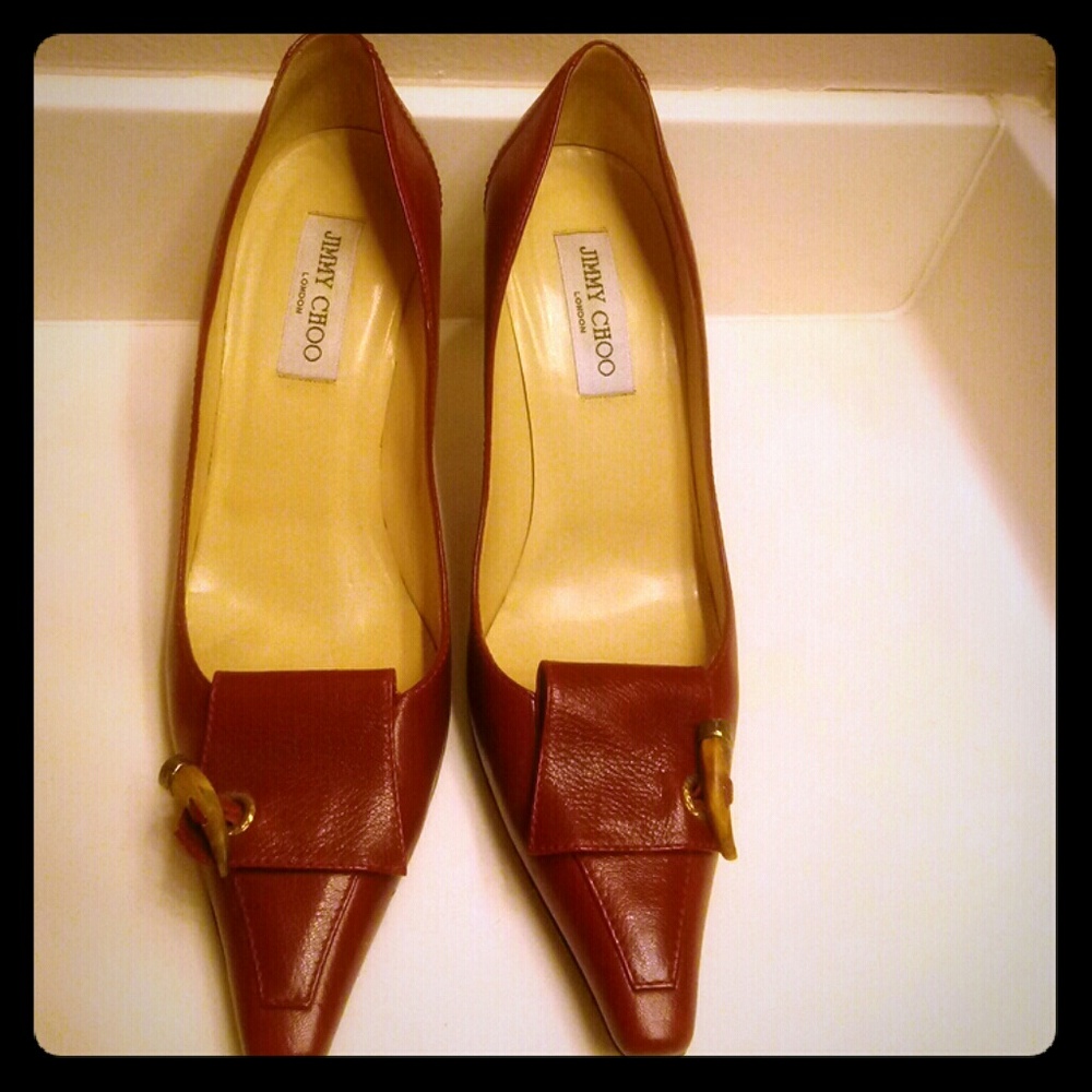 Jimmy Choo Red Leather Heels