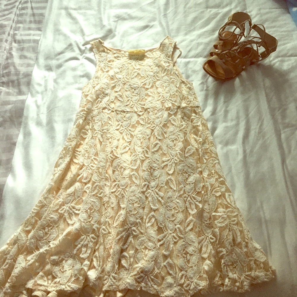Free People Nude Lace dress