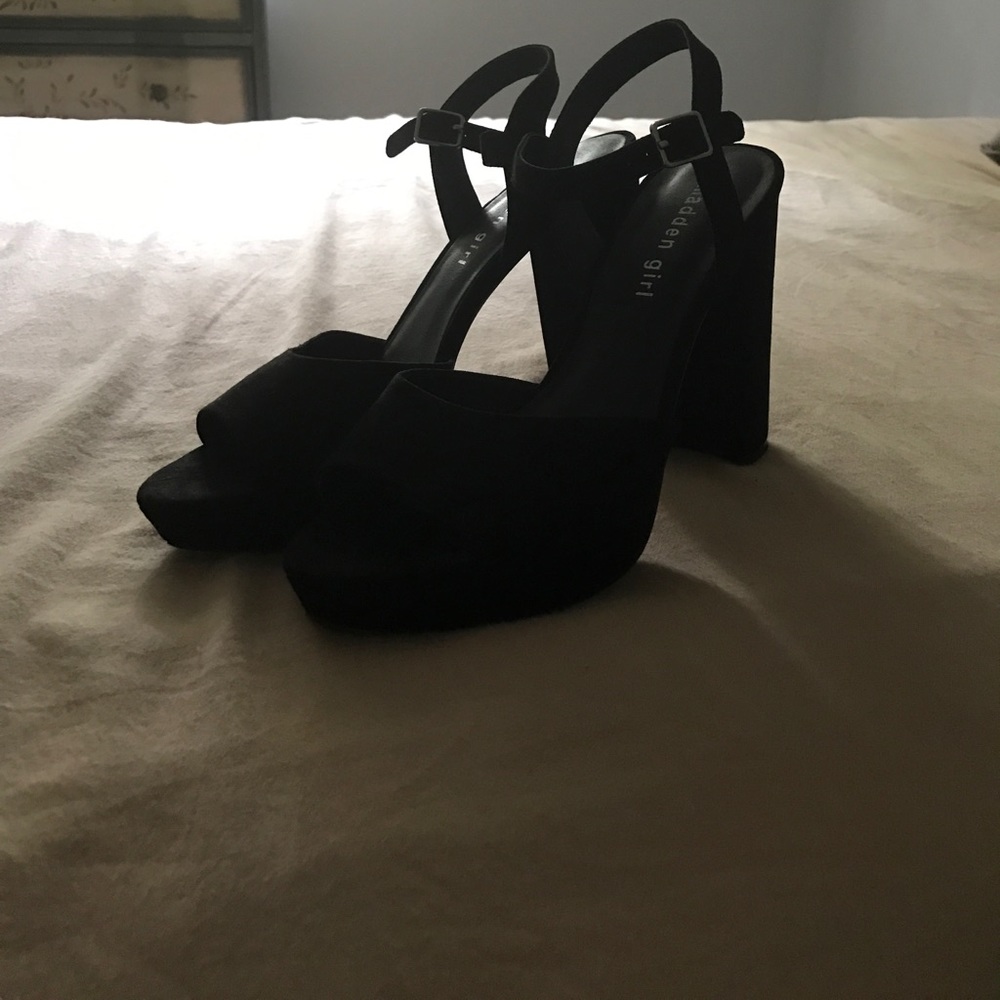 Madden girl black suede heels