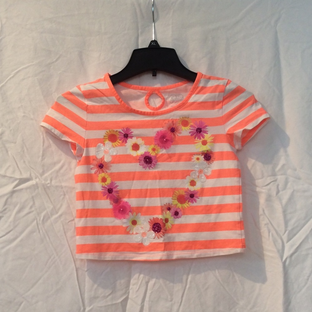 Orange and white striped shirt