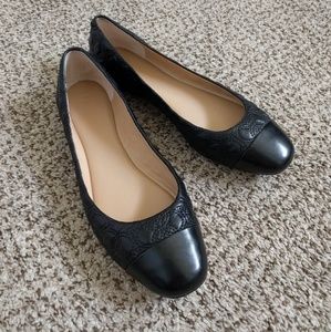 Ann Taylor Black Leather Flats
