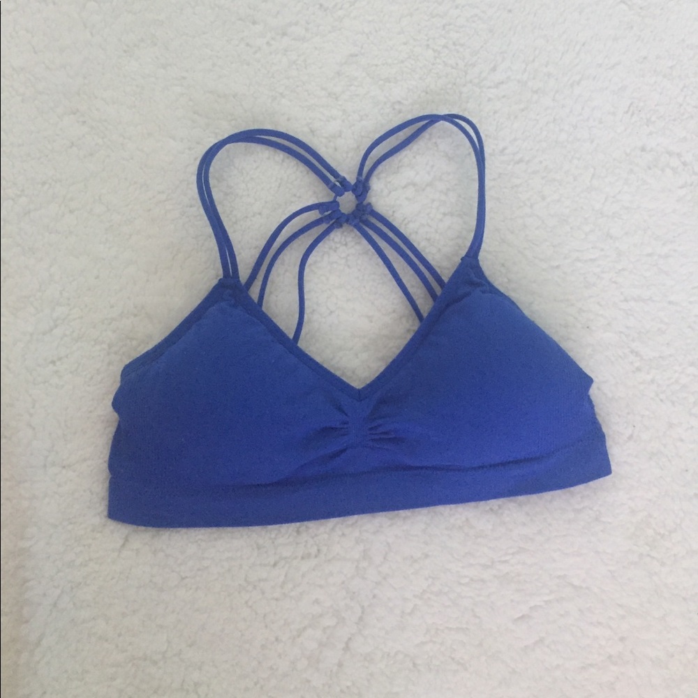Royal blue sports bra.