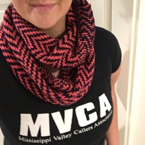 Black and pink infinity scarf from The Gap