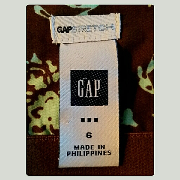 Gap Stretch Strapless Dress Brown Green Size 6 - Picture 4 of 5