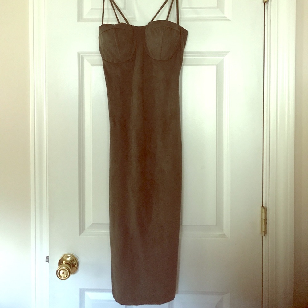 Olive suede dress! New with tags!