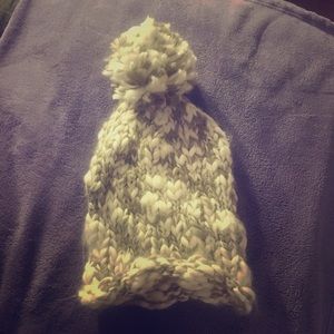 Grey and white beanie